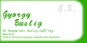 gyorgy buslig business card